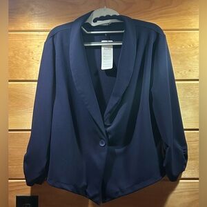 nwt Womans Navy Crop Blazer xL